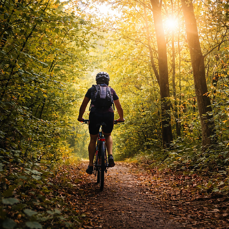 Piste cyclable en forêt