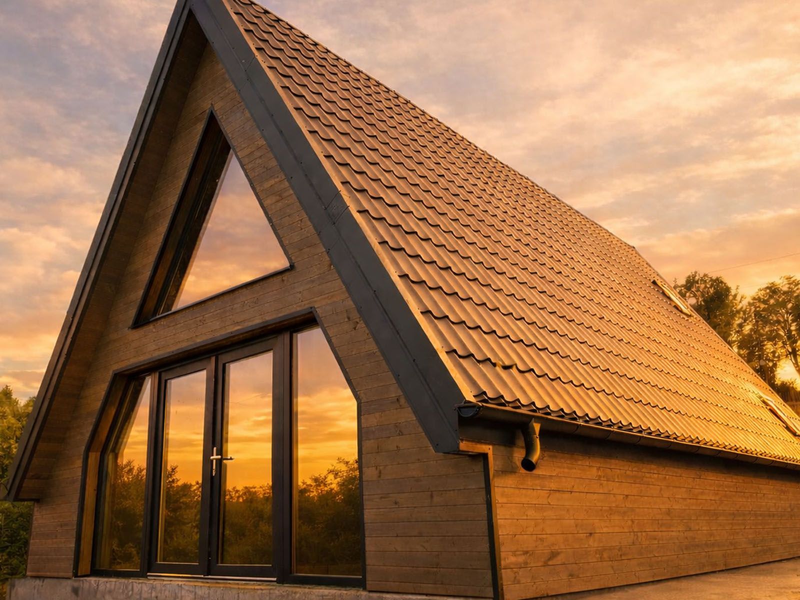 Front view at golden hour